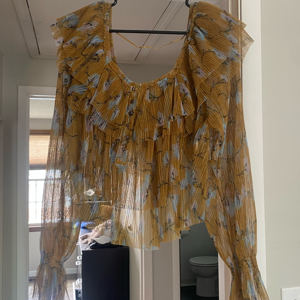 Free People Multicolor Ruffled Top - Picture 3 of 4